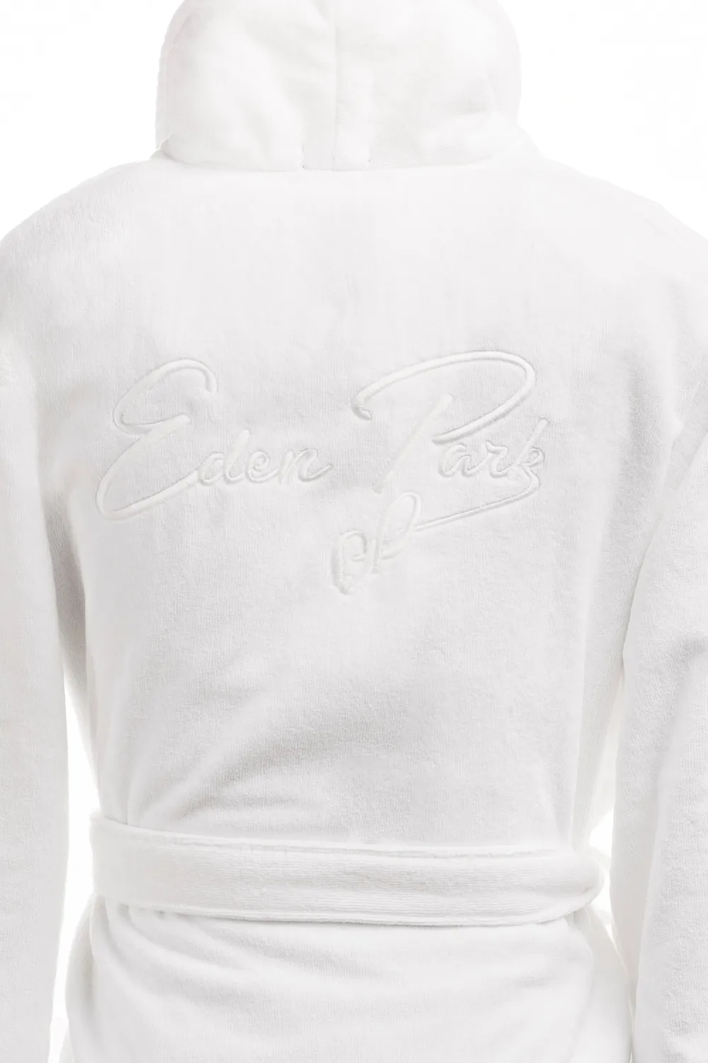 Eden Park peignoir coton éponge blanc brodé ceinture