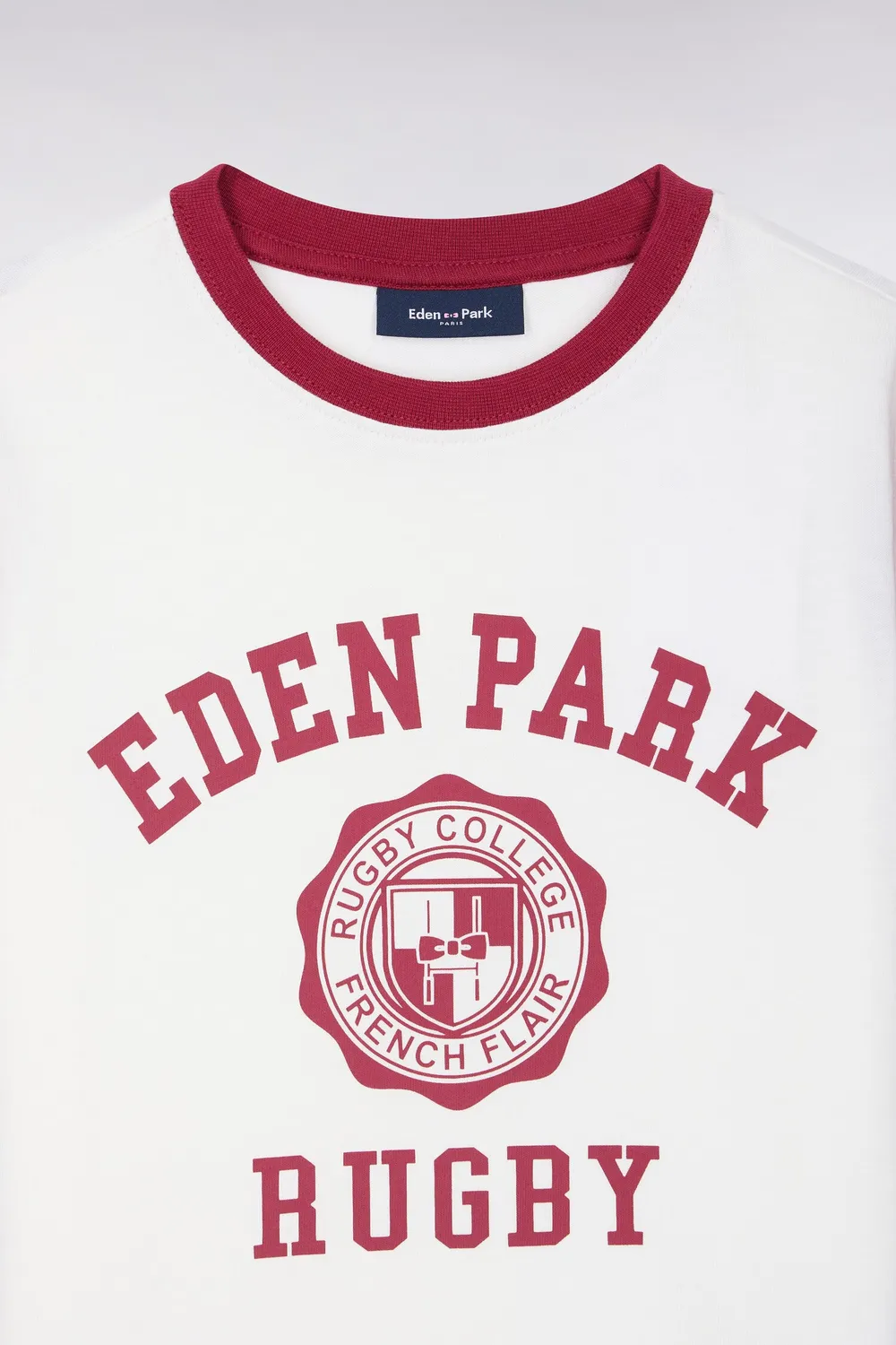 Eden Park Legend Rugby t-shirt enfant écru coton coupe droite