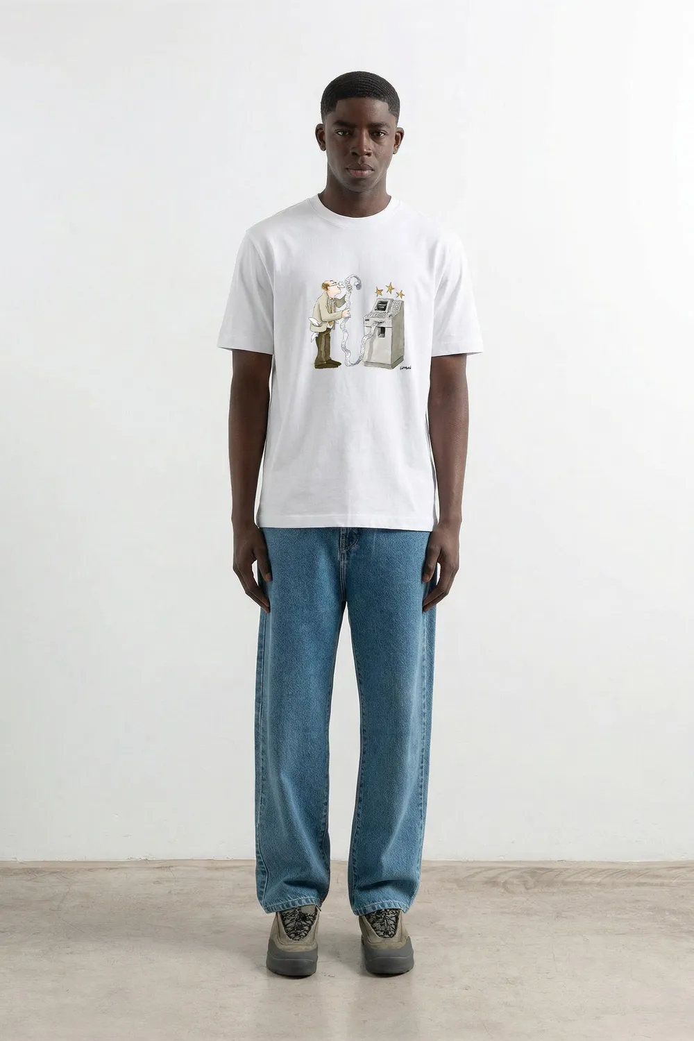 Edmmond Studios Cash t-shirt blanc imprimé 190gr