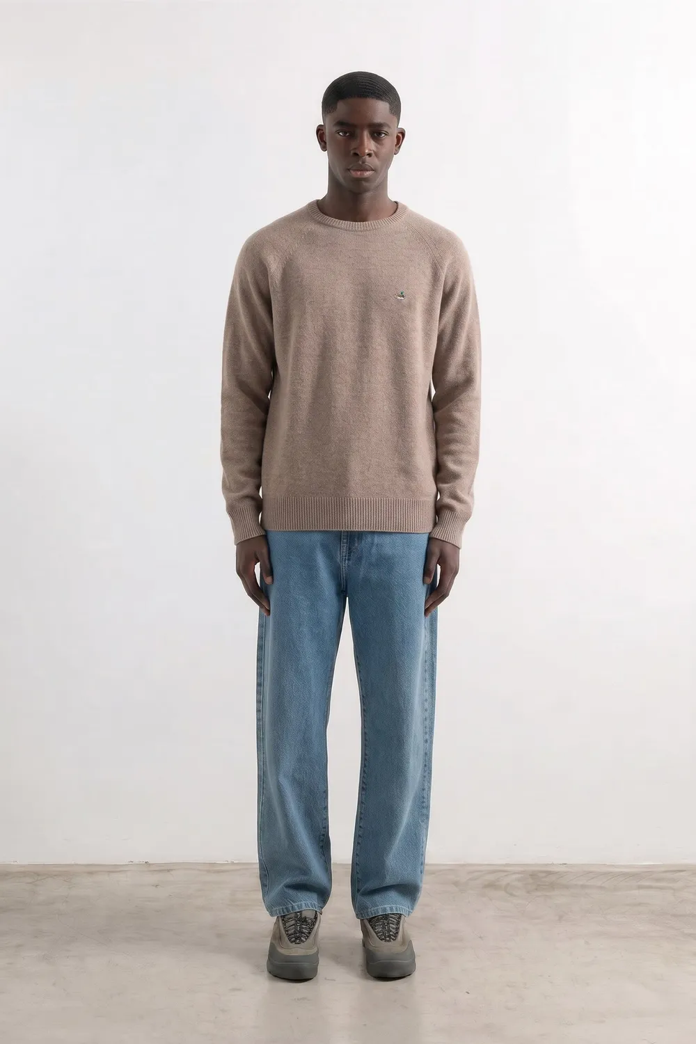 Edmmond Studios Duck Sweater pull homme beige laine merino