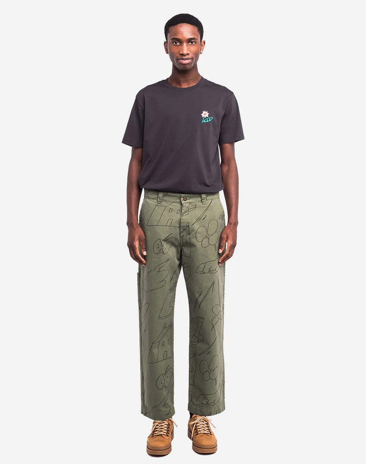 OLOW Chuck Gower pantalon kaki sérigraphié