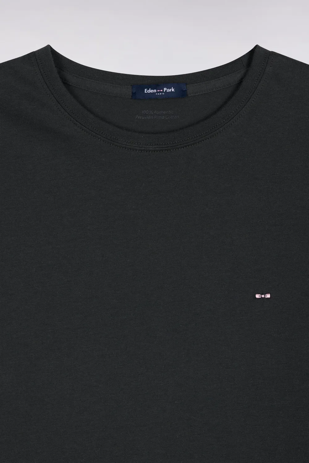 Eden Park t-shirt col rond kaki coton manches courtes