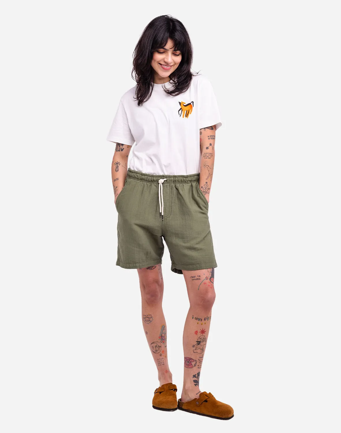 Olow Gujo short vert olive coton français
