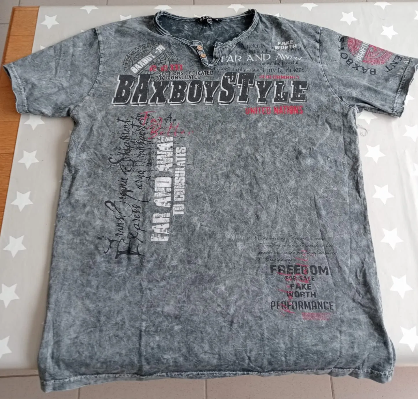 Subliminal Mode BX148 t-shirt col V boutonné gris clair