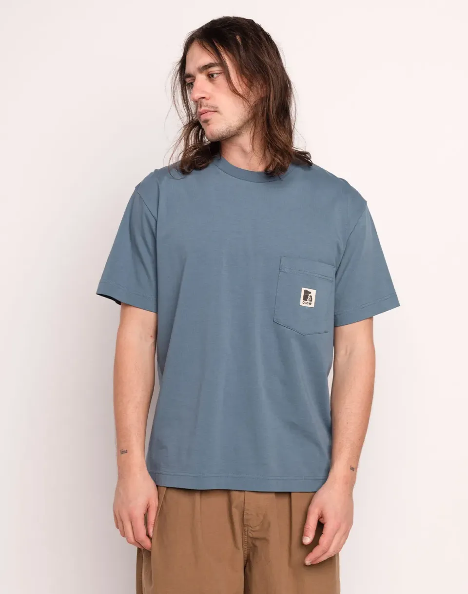 OLOW Japo t-shirt bleu acier coupe ample