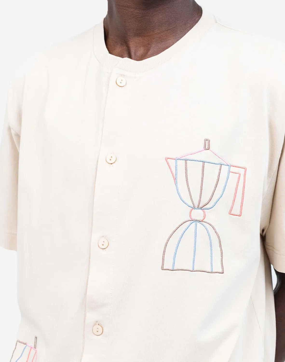 OLOW Moka t-shirt ample crème broderie café
