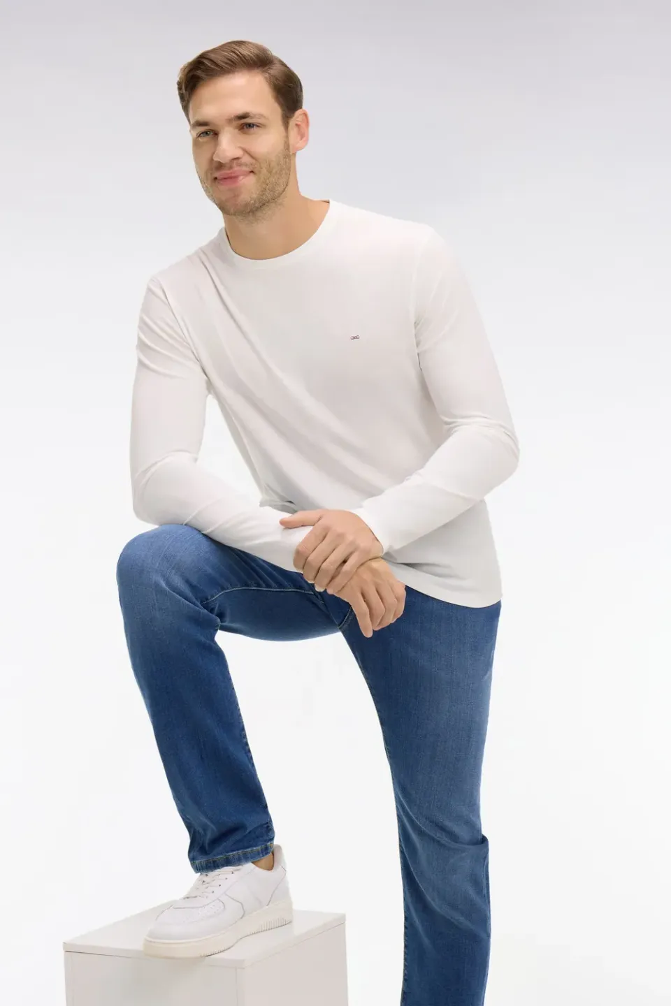 Eden Park t-shirt blanc manches longues coton pima