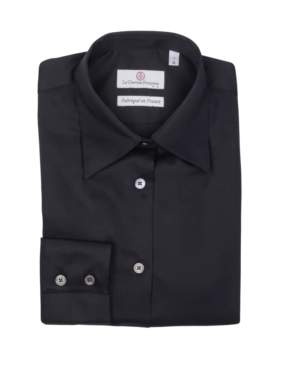 La Chemise Française Satin Noir chemisier femme coton brillant
