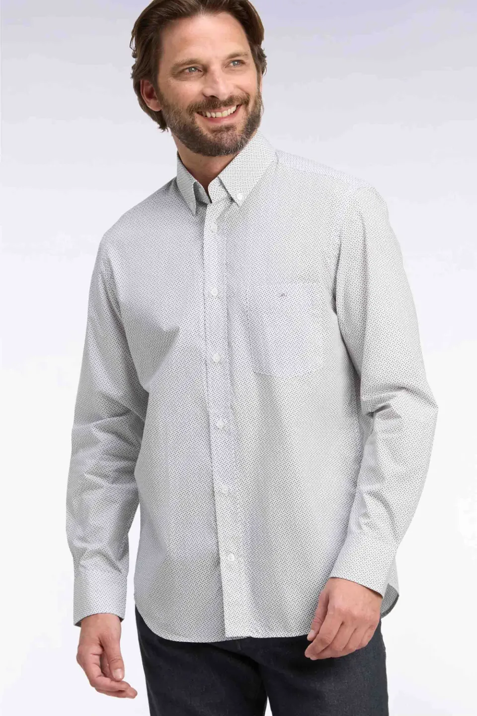 Eden Park chemise homme coton blanc micromotifs M