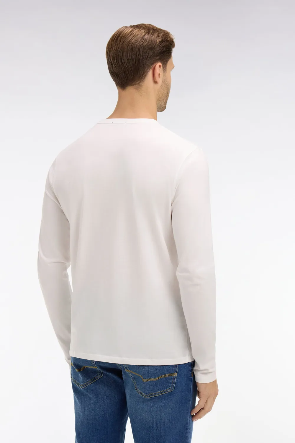 Eden Park t-shirt blanc manches longues coton pima