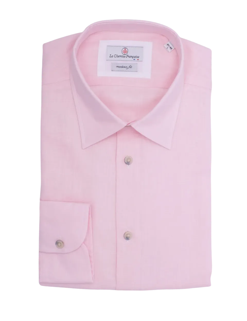 La Chemise Française Lin Normand Rose chemise homme col souple