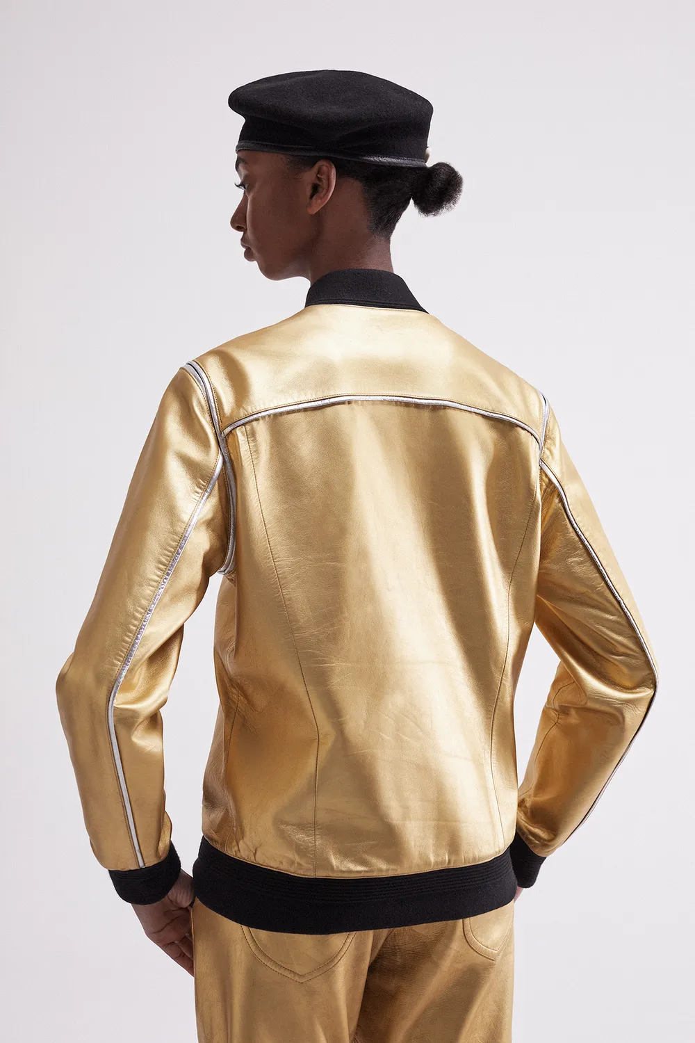 French Deal Essentiel veste cuir agneau doré