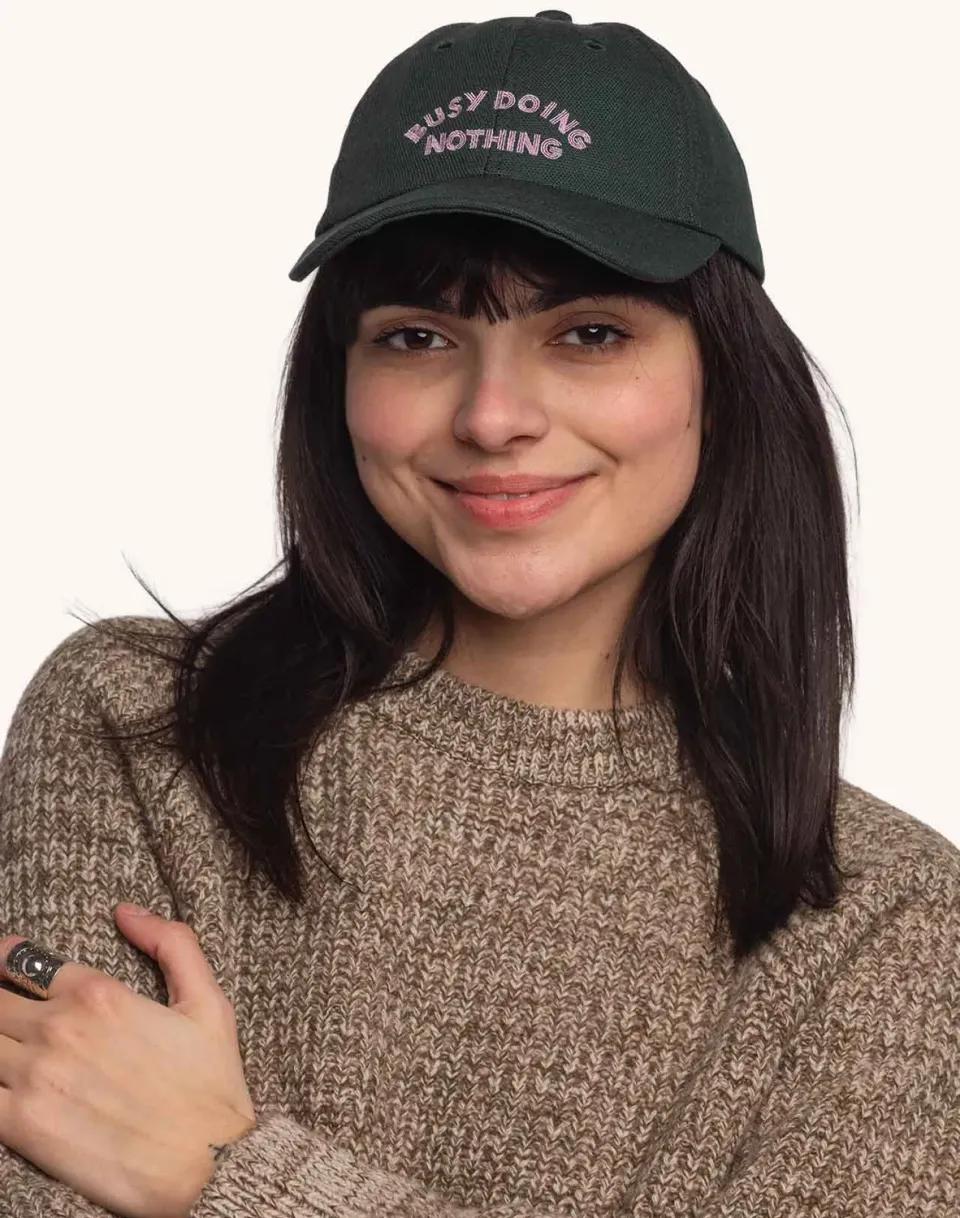 OLOW Six Panel Busy casquette verte lyocell coton