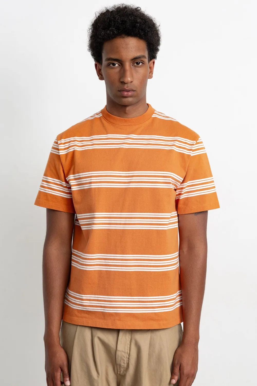 Edmmond Studios Multistripes t-shirt homme orange coton 220g