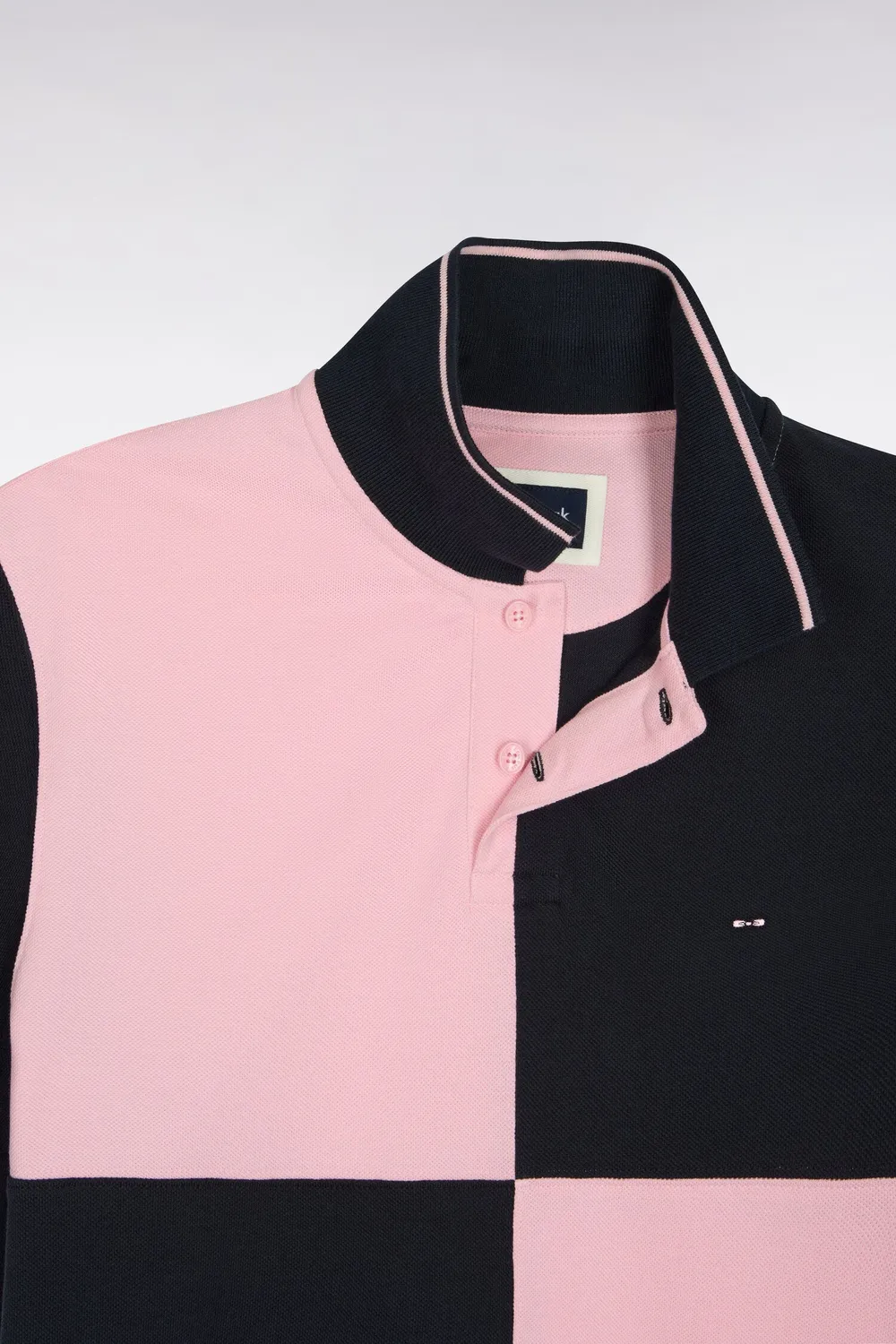 Eden Park polo tricolore marine rose coton coupe droite