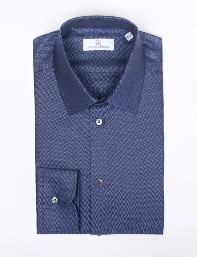 La Chemise Française Chevrons Nocturnes chemise homme bleu nuit