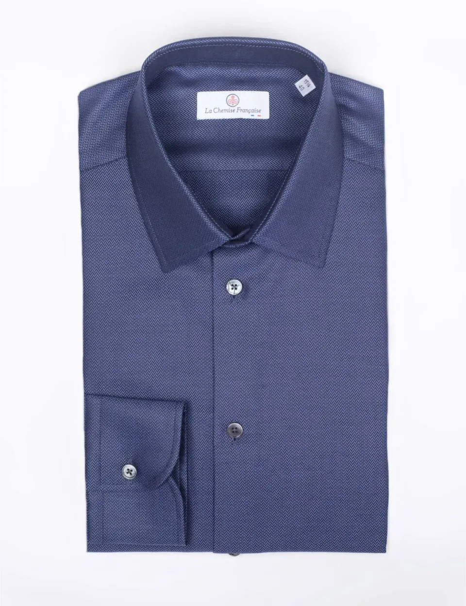 La Chemise Française Chevrons Nocturnes chemise homme bleu nuit