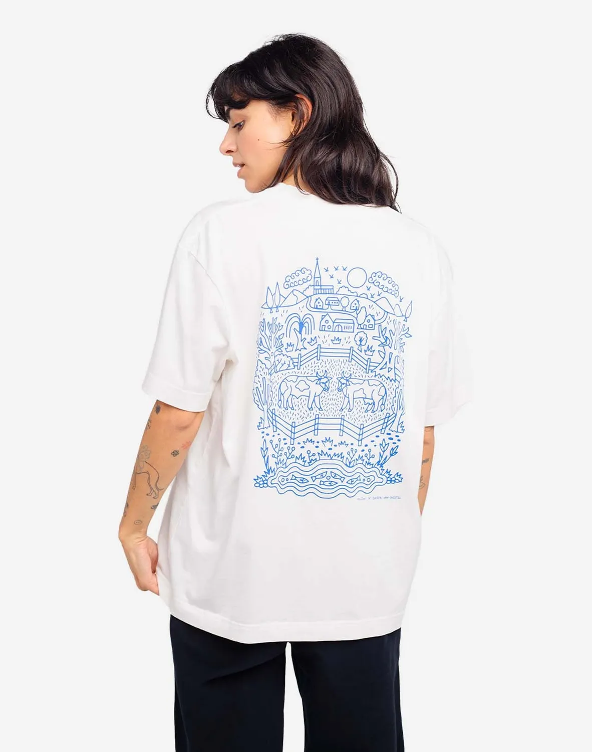 OLOW Campana t-shirt ample écru brodé