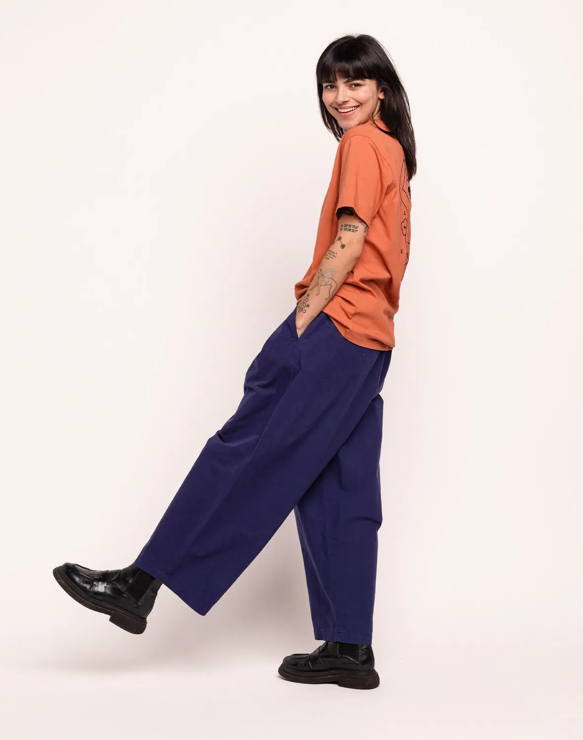 OLOW Cargeot pantalon large bleu outremer ripstop