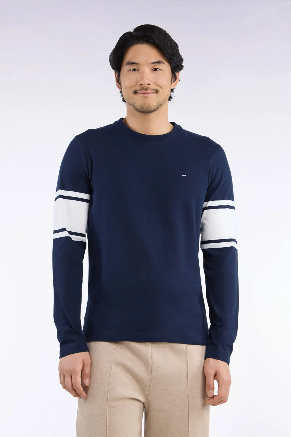Eden Park t-shirt manches longues coton marine
