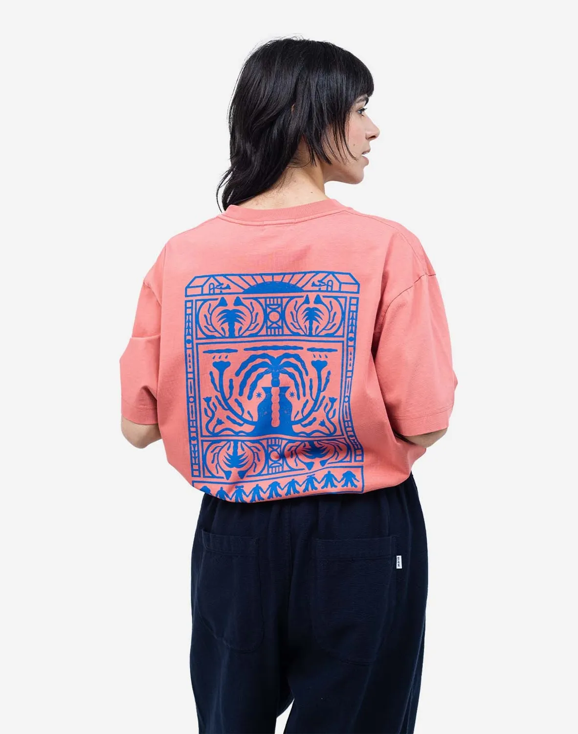 OLOW Connection t-shirt ample rose mineral coton