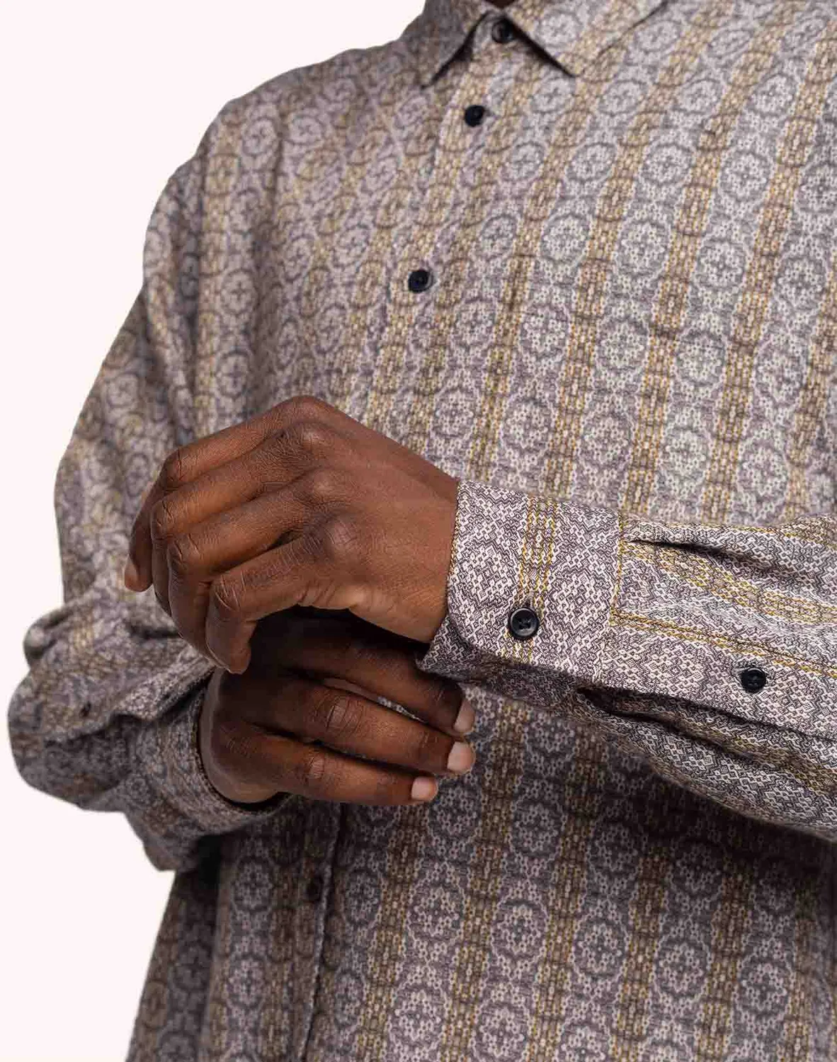 OLOW Nago Visakha chemise homme grise jacquard