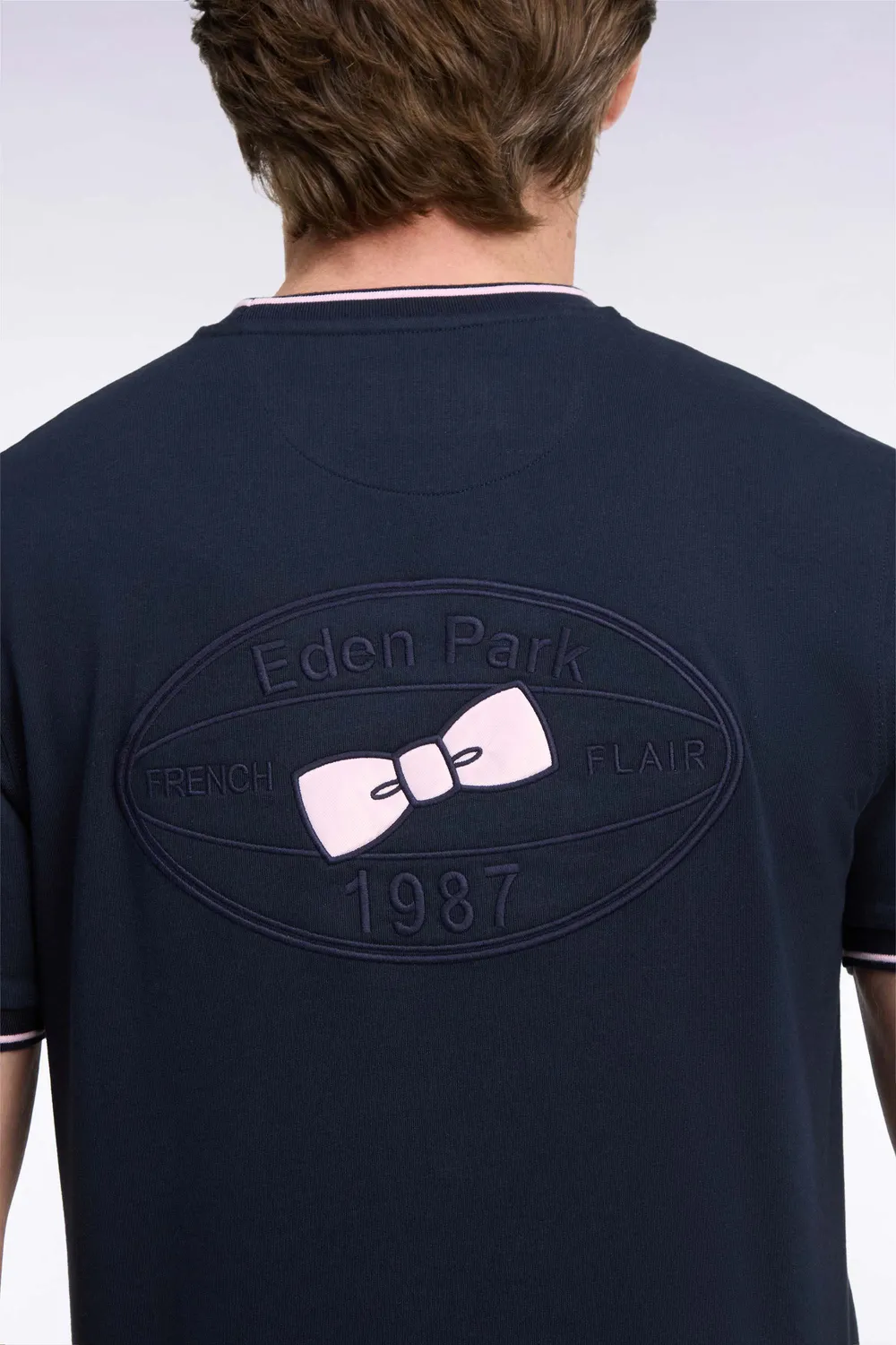 Eden Park Tricolore t-shirt marine coupe droite coton