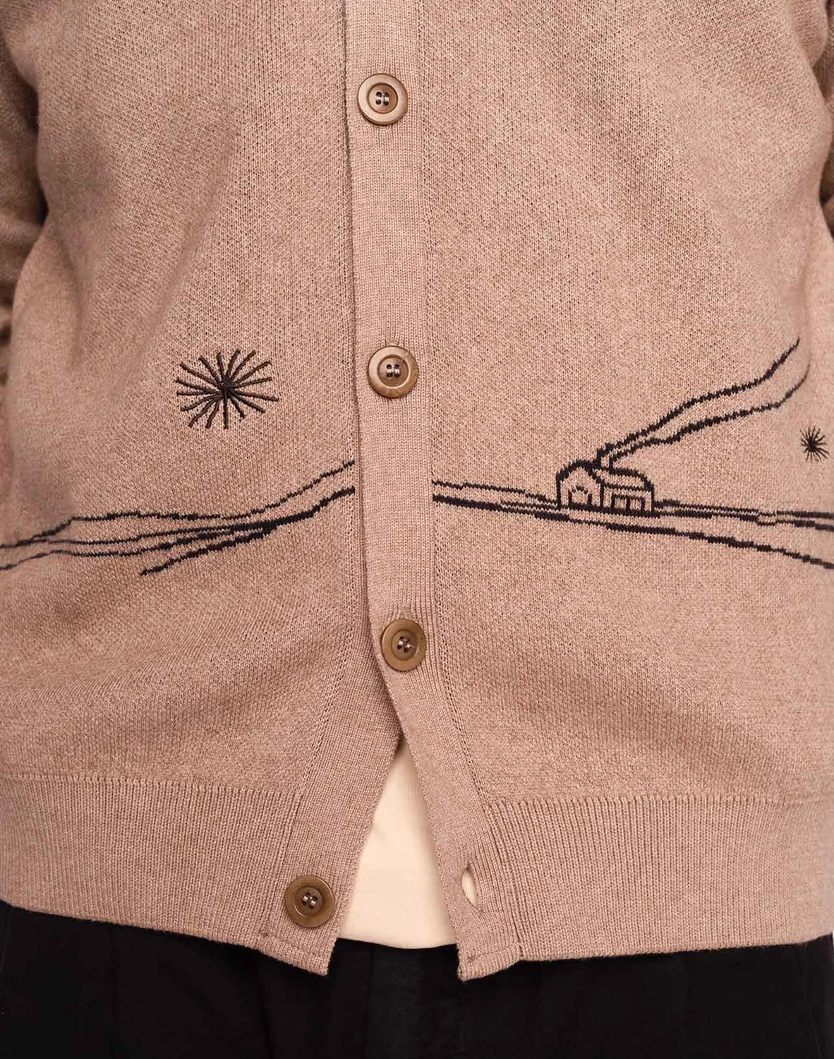 Olow Paysac cardigan taupe laine mérinos