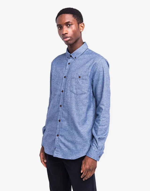 OLOW Classico Barneville chemise bleu chiné flanelle