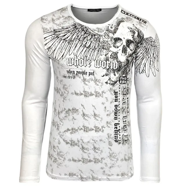 Subliminal Mode BX709 t-shirt homme col rond coton délavé