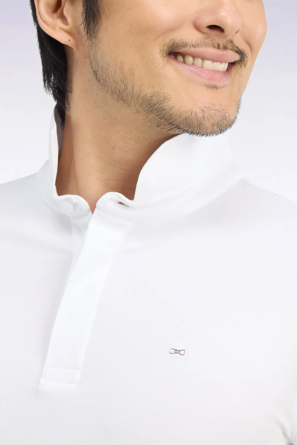 Eden Park polo coton stretch blanc coupe ajustée
