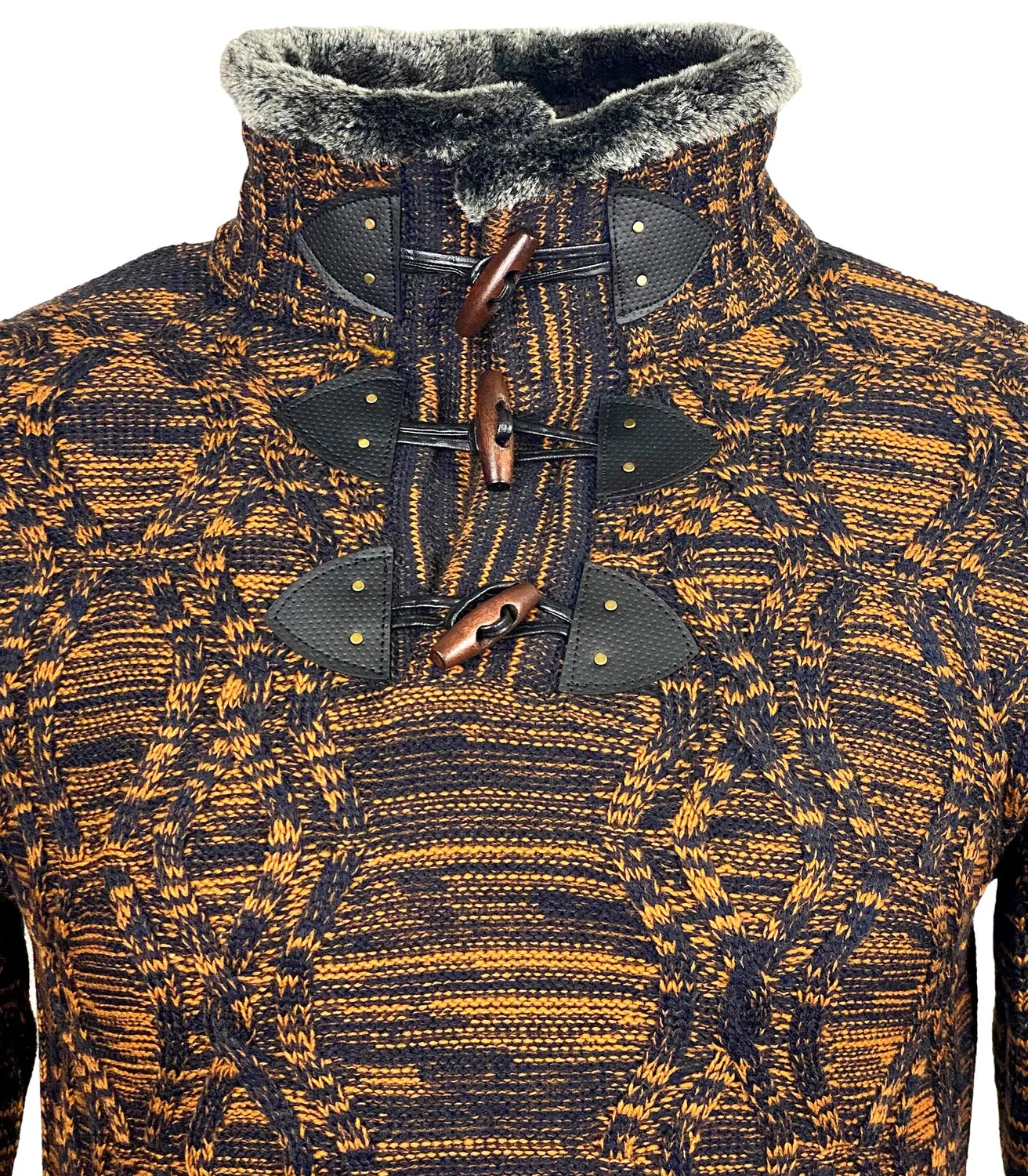 Subliminal Mode BX291 pull homme col montant noir grosse maille