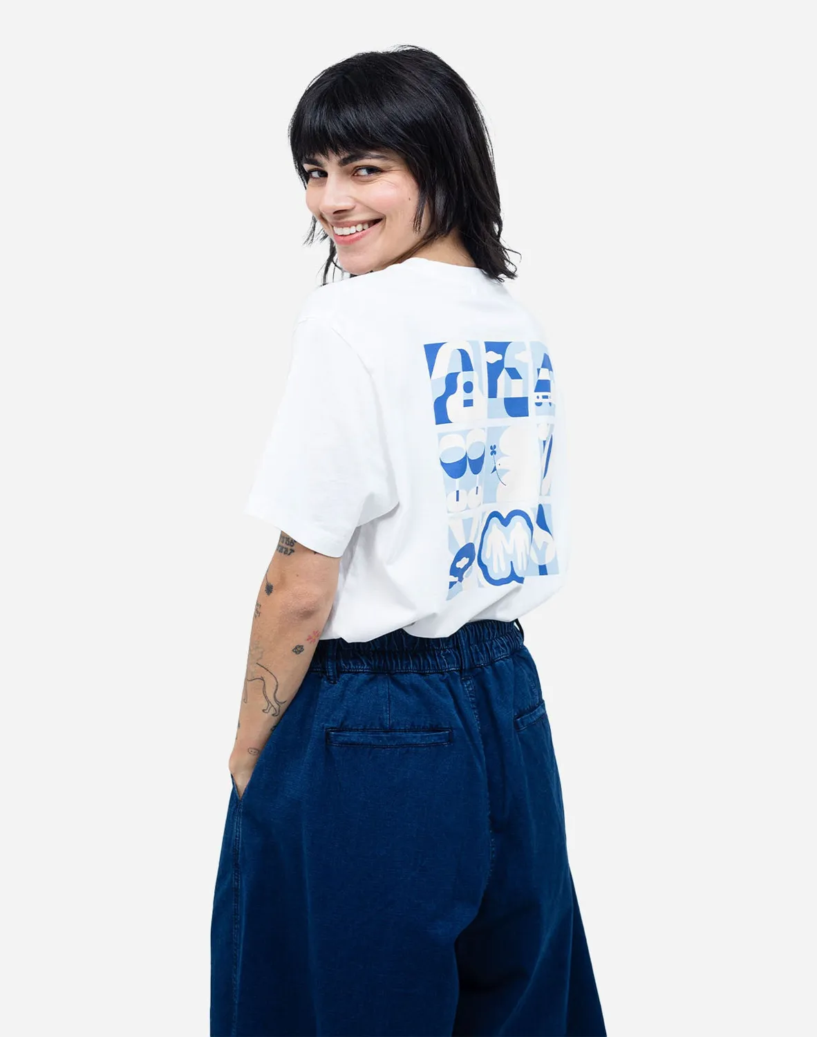 OLOW Good Time t-shirt écru coton bio brodé