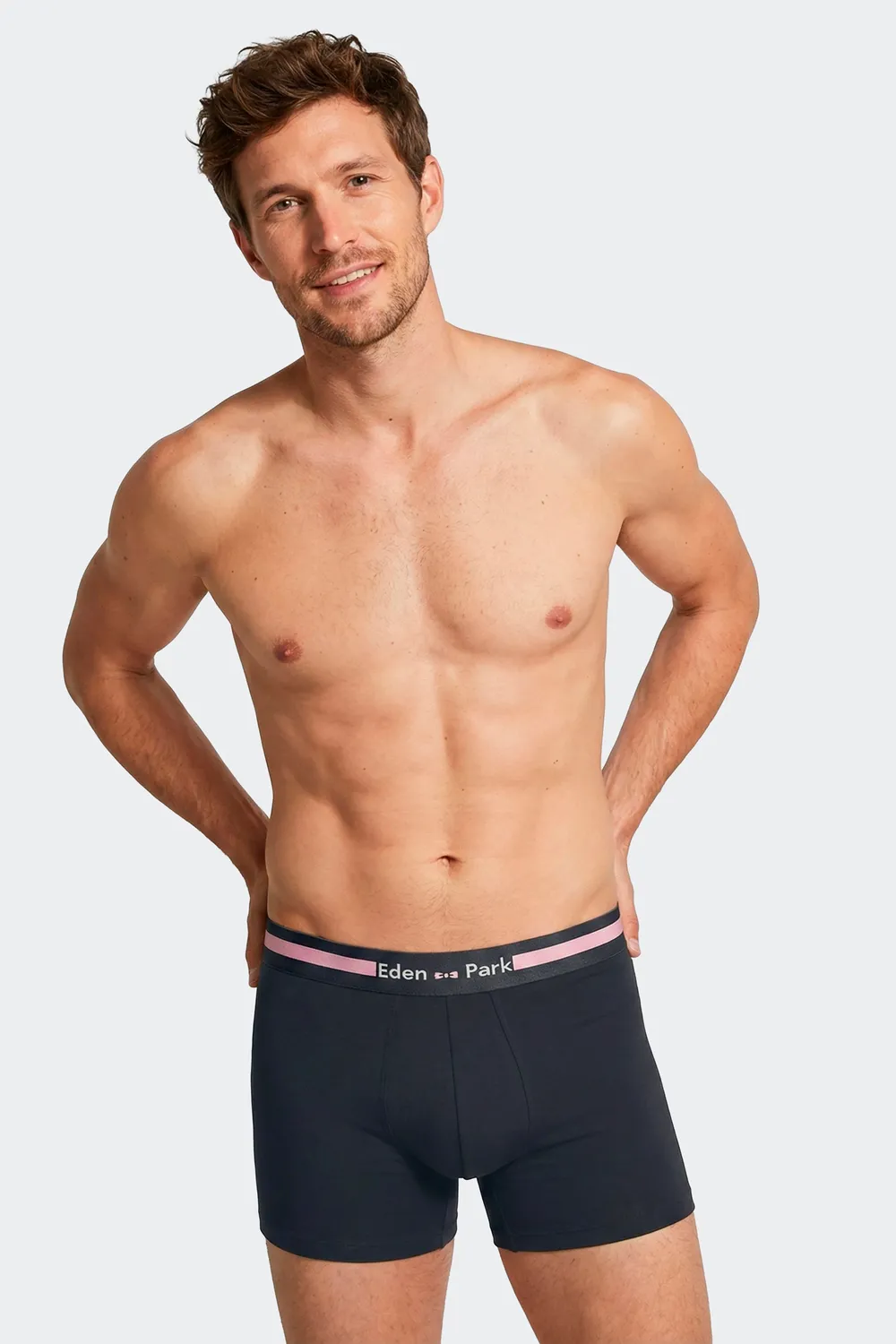 Eden Park lot 2 boxers coton stretch marine rose