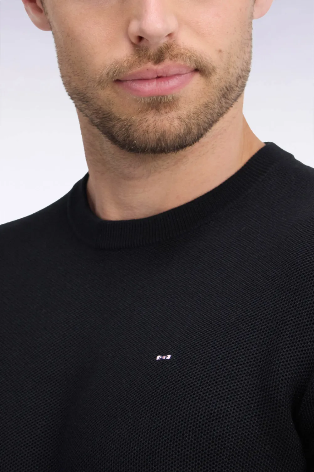 Eden Park H26MAIPU0005 Pull Col Rond Noir Coton