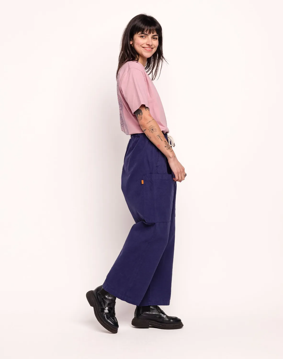 OLOW Colton pantalon large bleu outremer