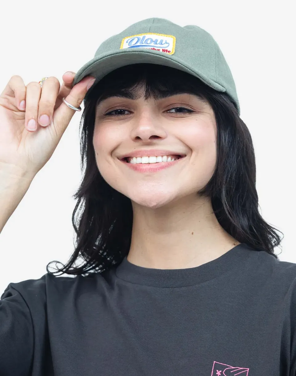 Olow Carlton casquette six panels vert olive coton bio
