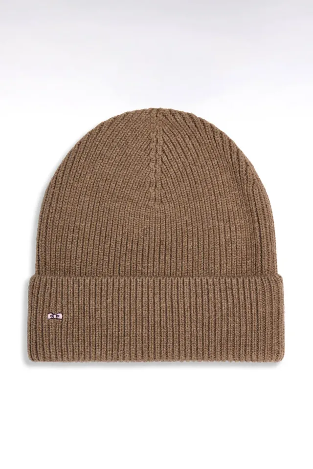 Eden Park bonnet côtelé laine marron TU chaud