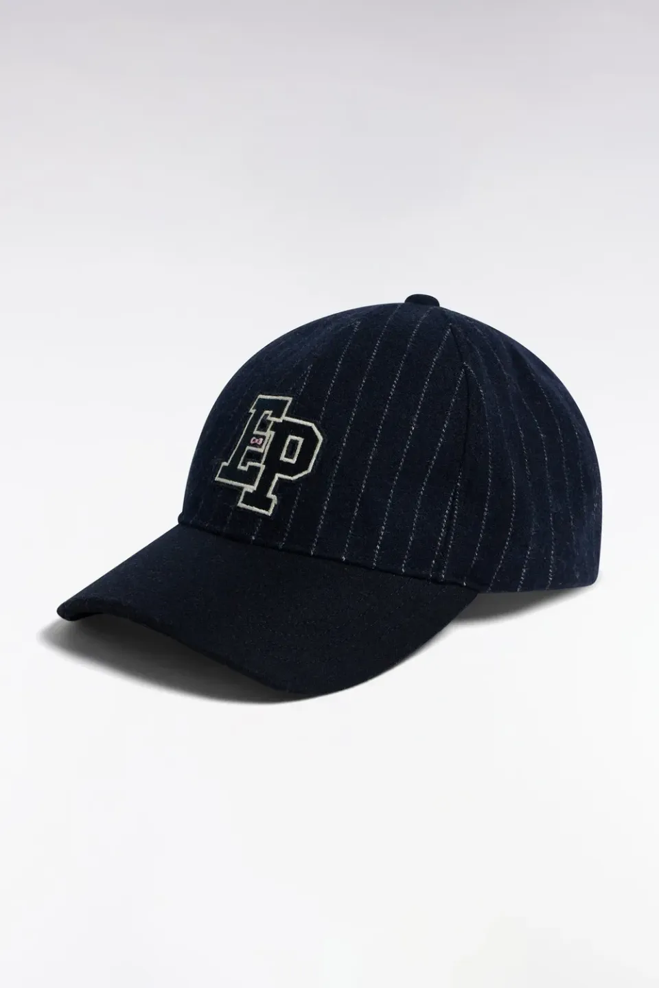 Eden Park College casquette drap de laine marine TU rayée