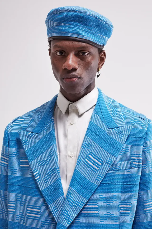 French Deal Kodjia béret pagne baoulé bleu