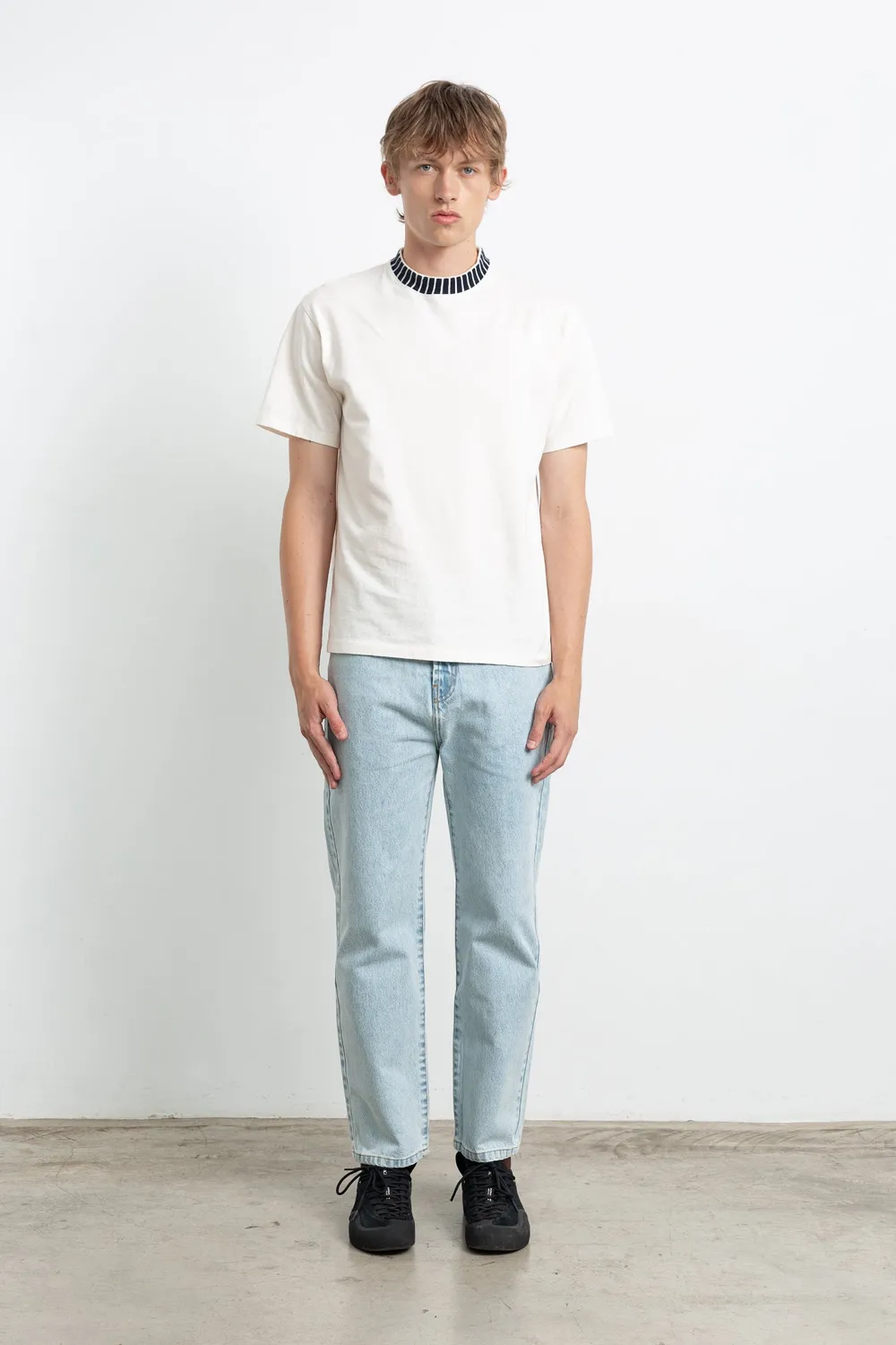 Edmmond Studios Loom t-shirt homme blanc cassé brodé 220g