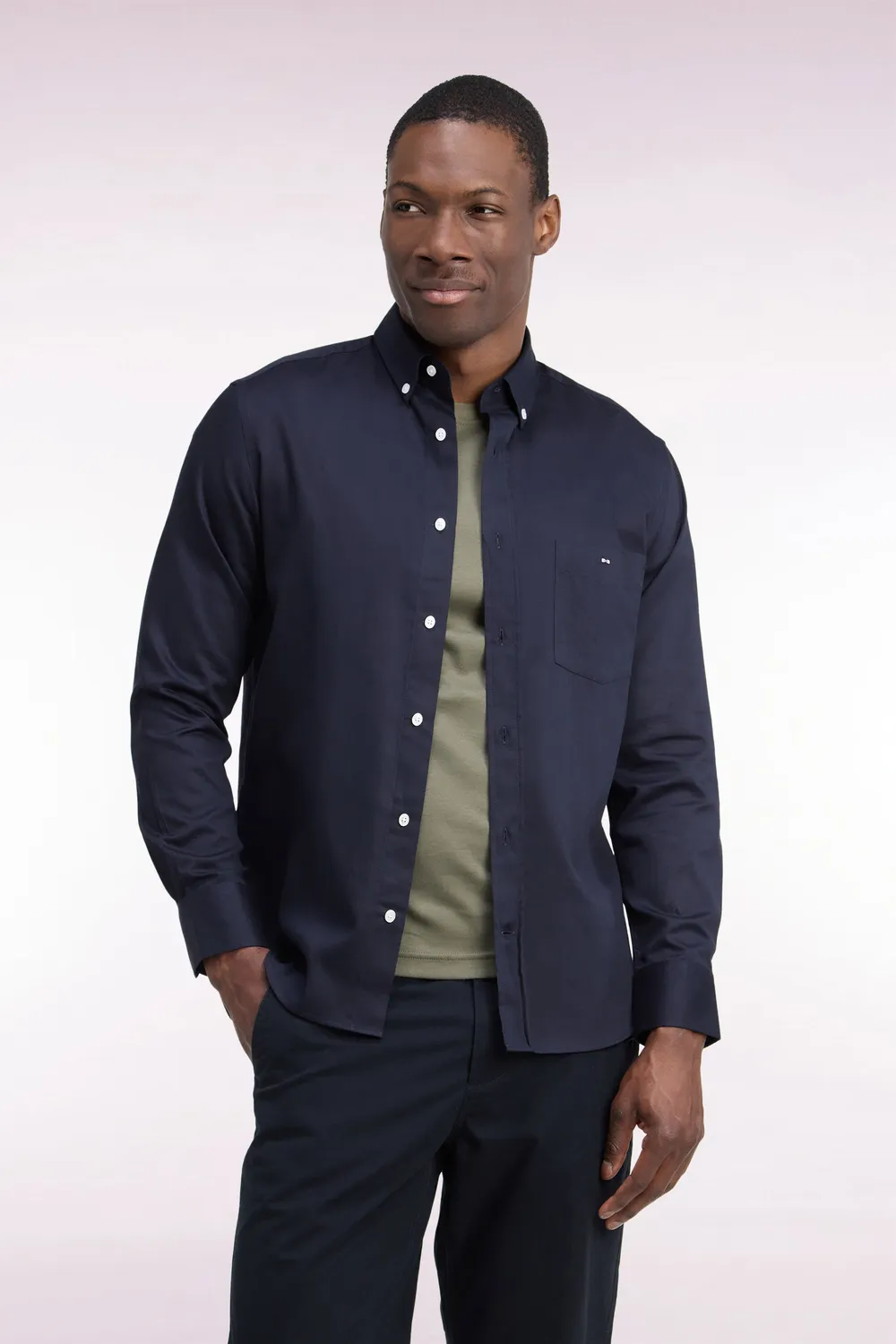 Eden Park Legend Rugby chemise piqué coton marine coupe droite