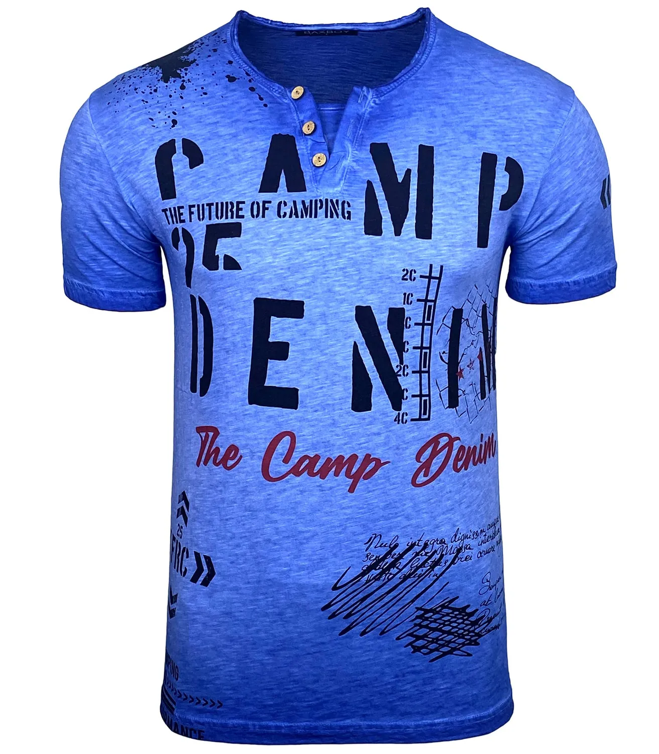 Subliminal Mode BX152 t-shirt col rond L bleu jean délavé