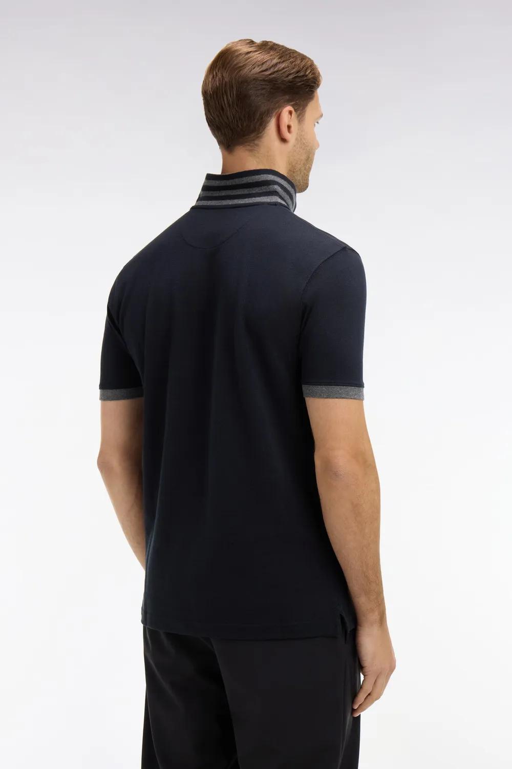 Eden Park Polo coton Pima noir détails contrastés