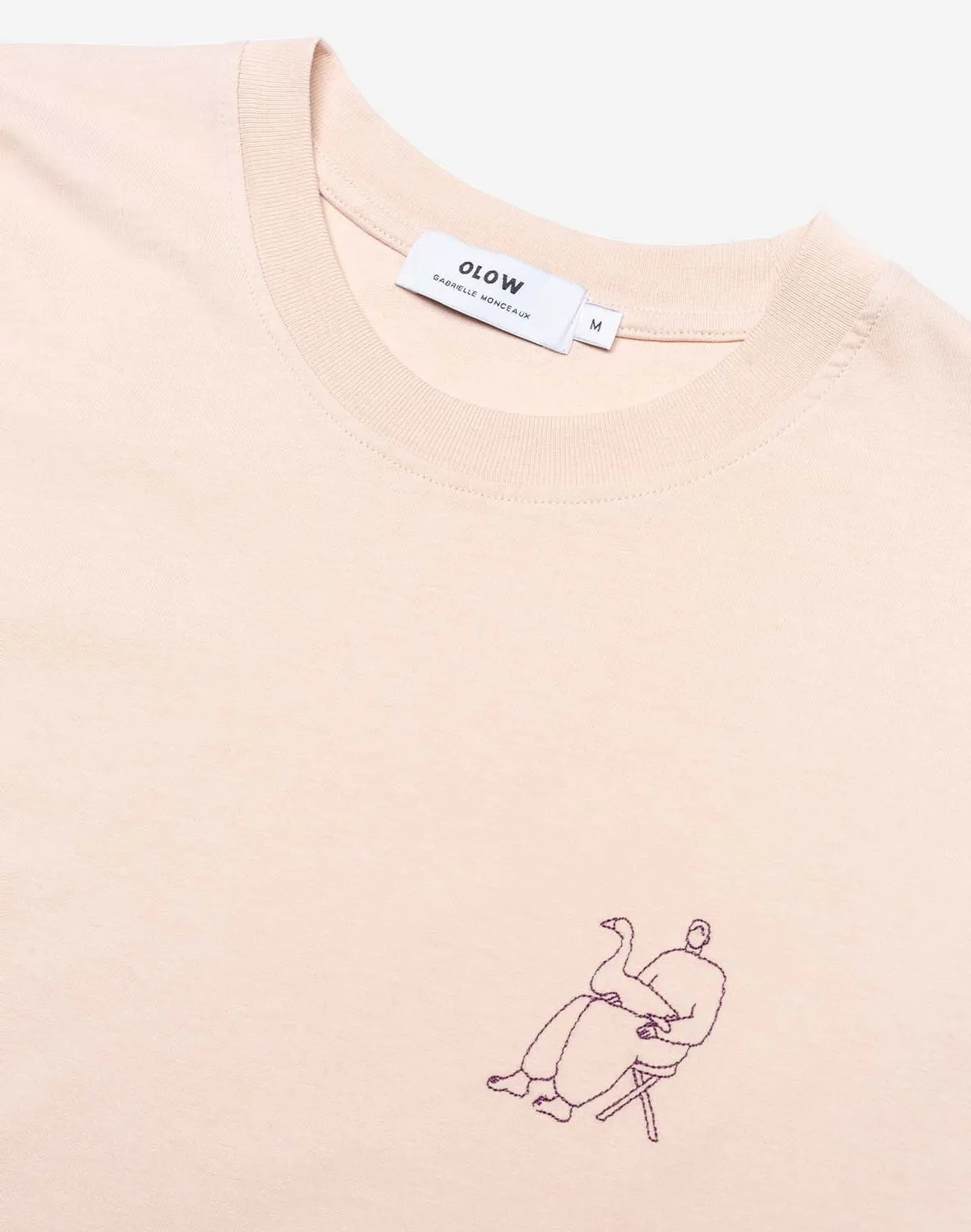 OLOW Goose t-shirt crème coton bio brodé