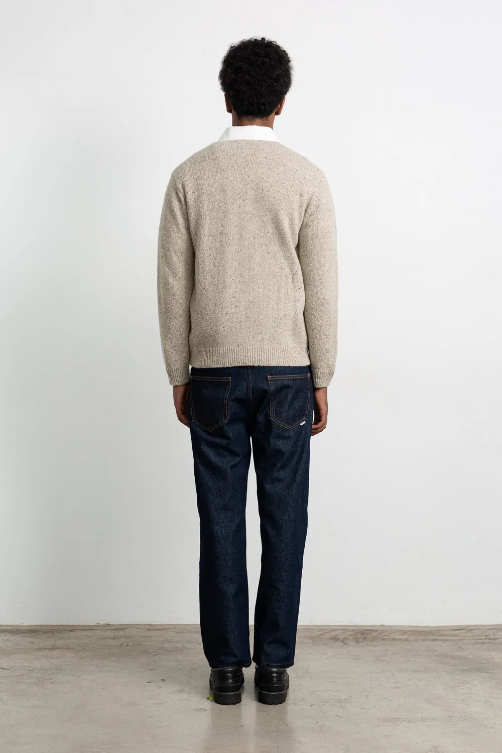 Edmmond Studios Paris polo taupe tweed contraste