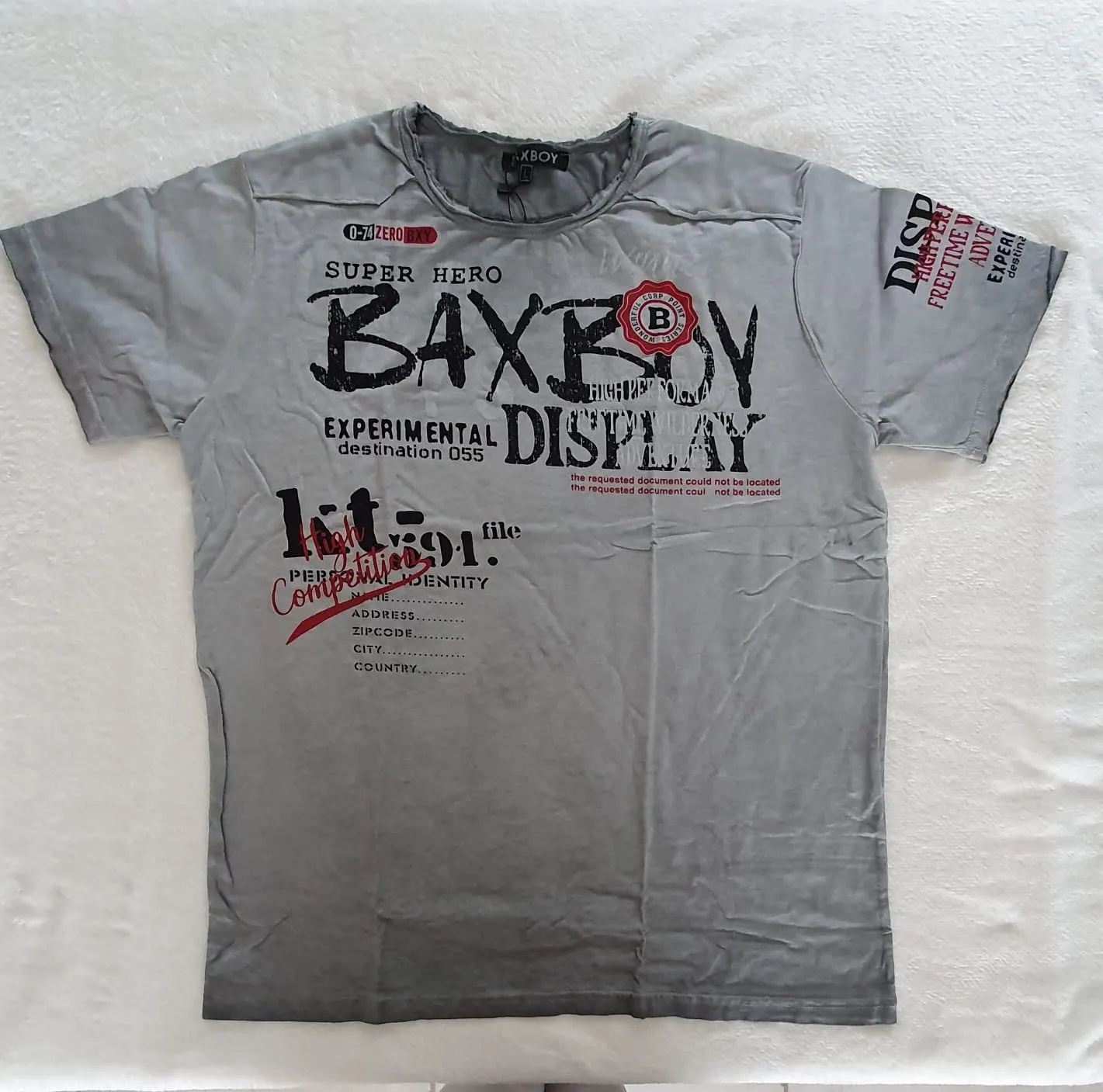 Subliminal Mode BX147 t-shirt homme gris clair S coton
