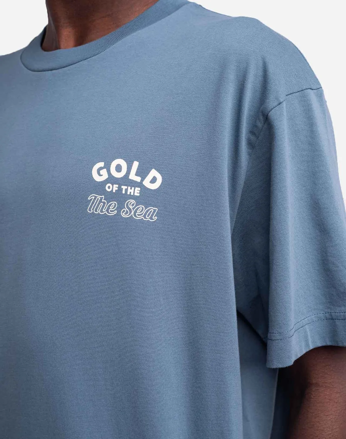 OLOW Gold t-shirt ample bleu acier coton bio
