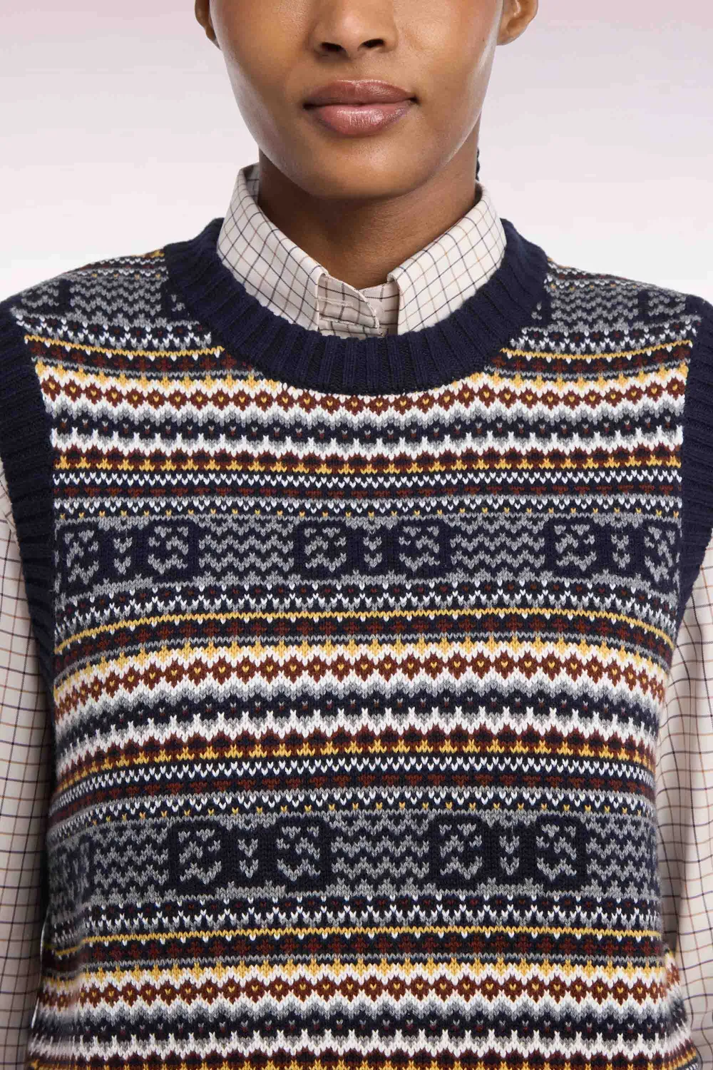 Eden Park Pull sans manches laine coton marine femme