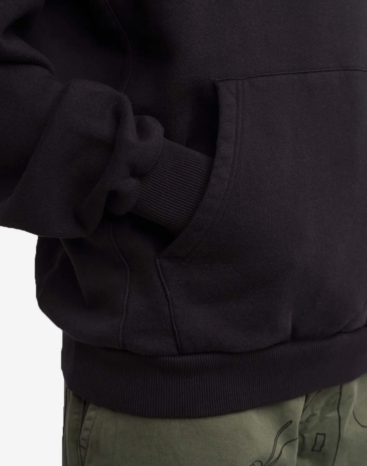 OLOW Hood vegetables hoodie noir carbone molleton bio